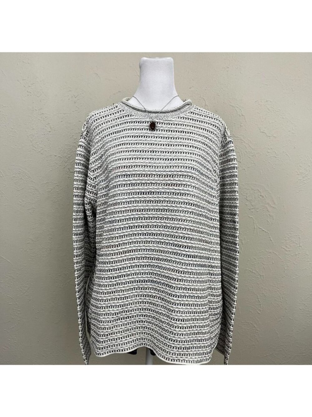 vintage 90s striped boho granola grunge roll neck sweater - Picture 2 of 8